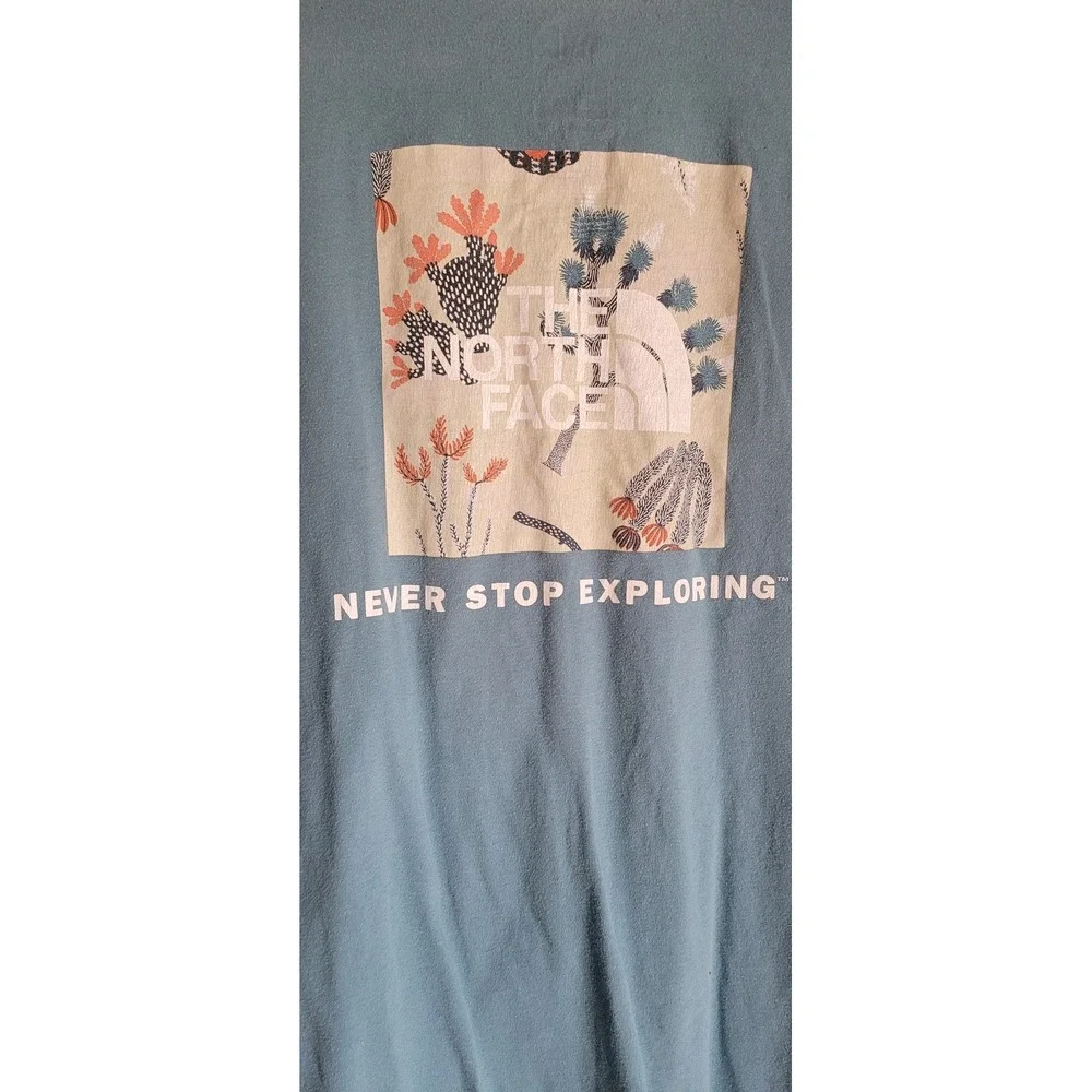 The North Face T-Shirt XXL Blue Graphic Crew Neck Cotton Casual Tee Top